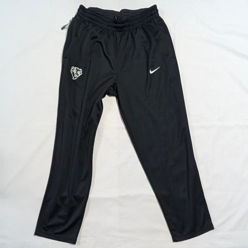Nike Dri-FIT Mens Black Athletic Training Pants Large Bison Logo Joggers
